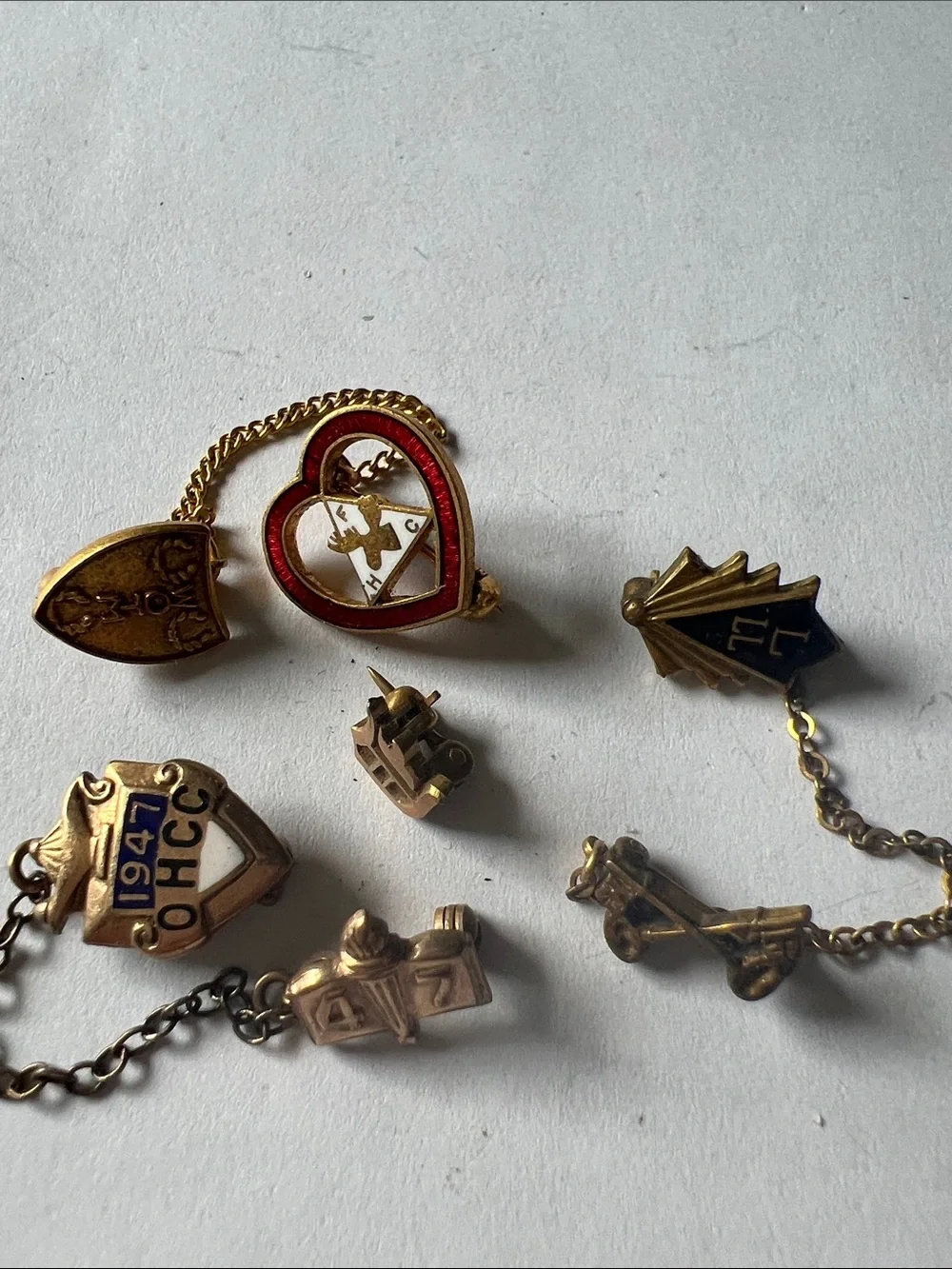 Lot 10k gold filled antique lapel pins 40s